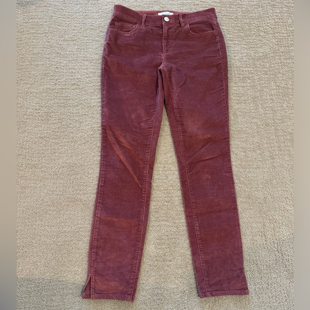 LOFT soft velvet jean pants soft pretty rust color